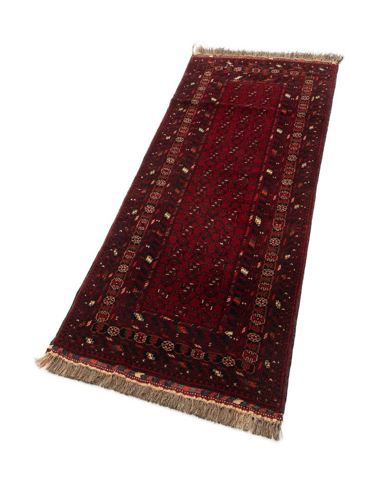 Detail image of 3' 6 x 7'  Hand Knotted Afghan Ersari Wool Runner Rug