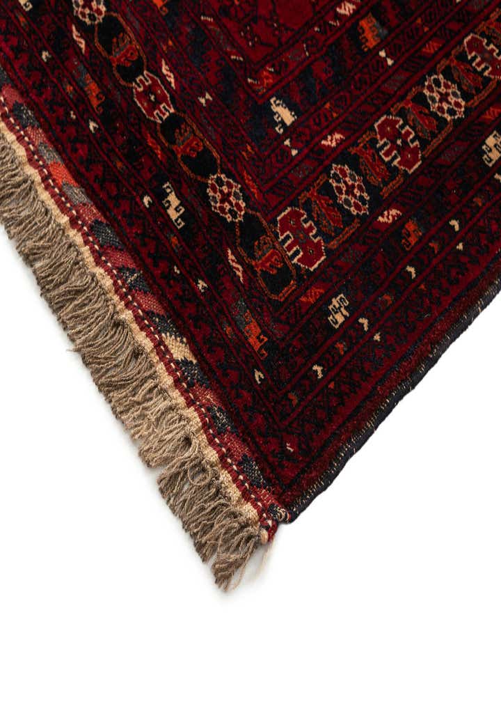 3' 6 x 7' Hand Knotted Afghan Ersari Wool Runner Rug