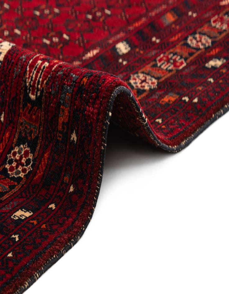 Detail image of 3' 6 x 7' Hand Knotted Afghan Ersari Wool Runner Rug