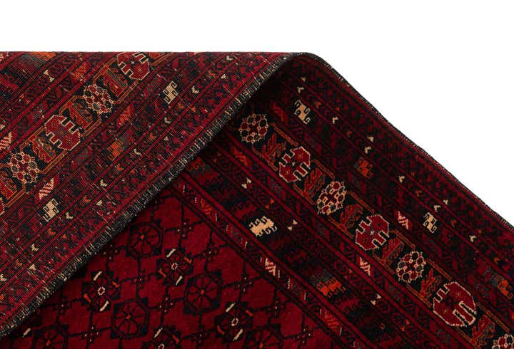3' 6 x 7' Hand Knotted Afghan Ersari Wool Runner Rug