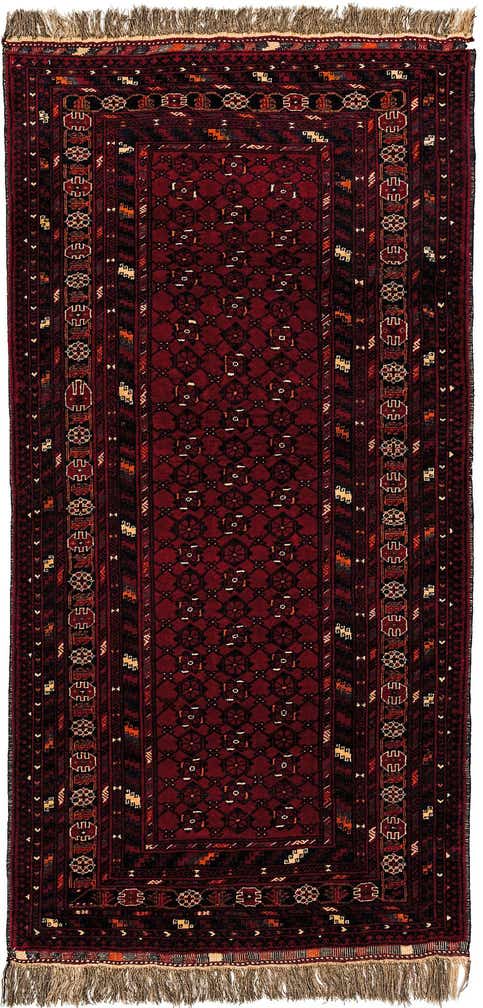 3' 6 x 7' Hand Knotted Afghan Ersari Wool Runner Rug