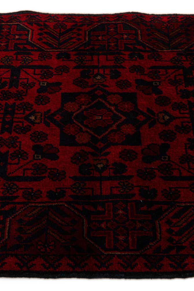 2' 9 x 6' 4 Hand Knotted Afghan Ersari Wool Runner Rug