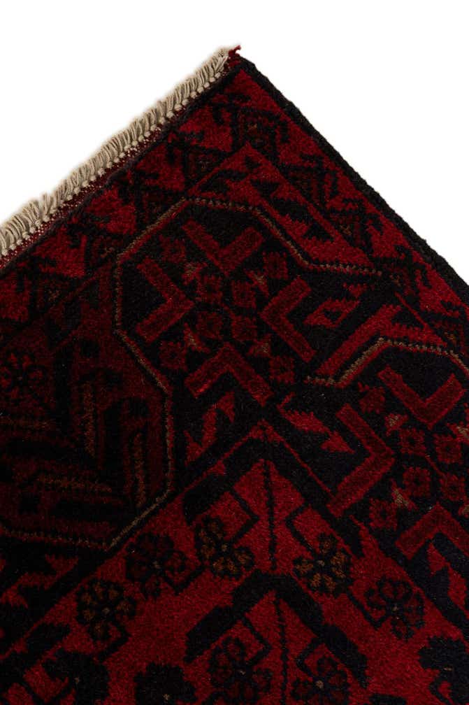 2' 9 x 6' 4 Hand Knotted Afghan Ersari Wool Runner Rug