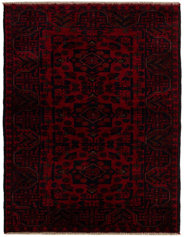 Detail image of 2' 9 x 6' 4 Hand Knotted Afghan Ersari Wool Runner Rug