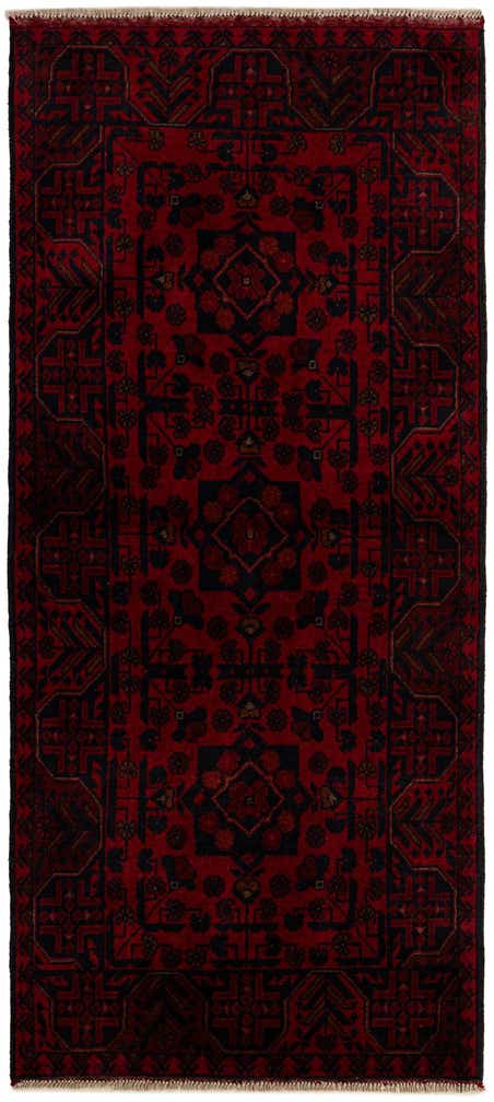 2' 9 x 6' 4 Hand Knotted Afghan Ersari Wool Runner Rug
