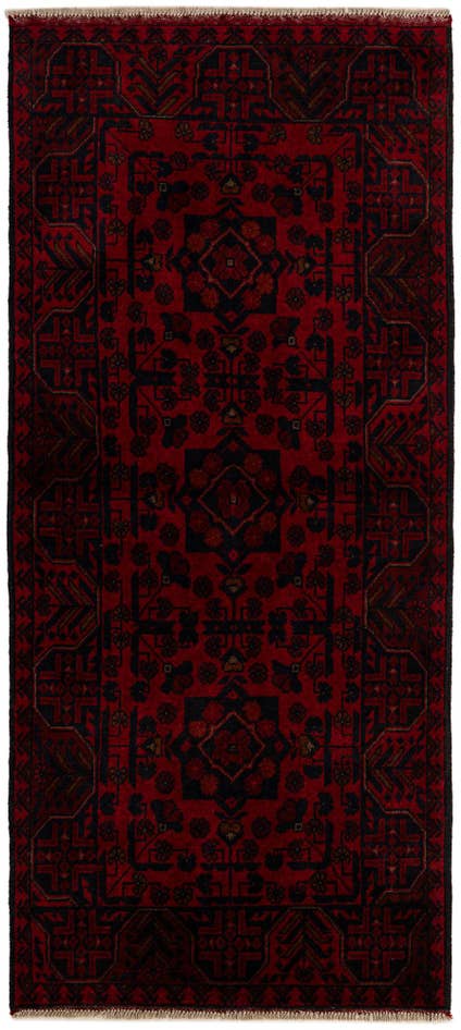 Detail image of 2' 9 x 6' 4 Hand Knotted Afghan Ersari Wool Runner Rug