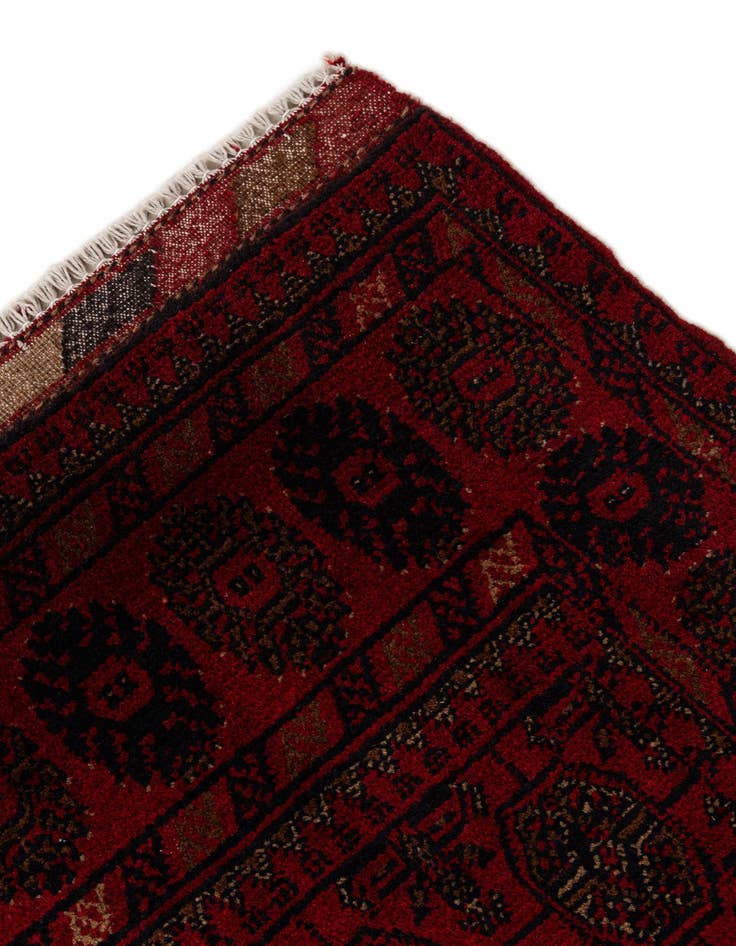 Detail image of 2' 9 x 6' 6  Hand Knotted Afghan Ersari Wool Runner Rug