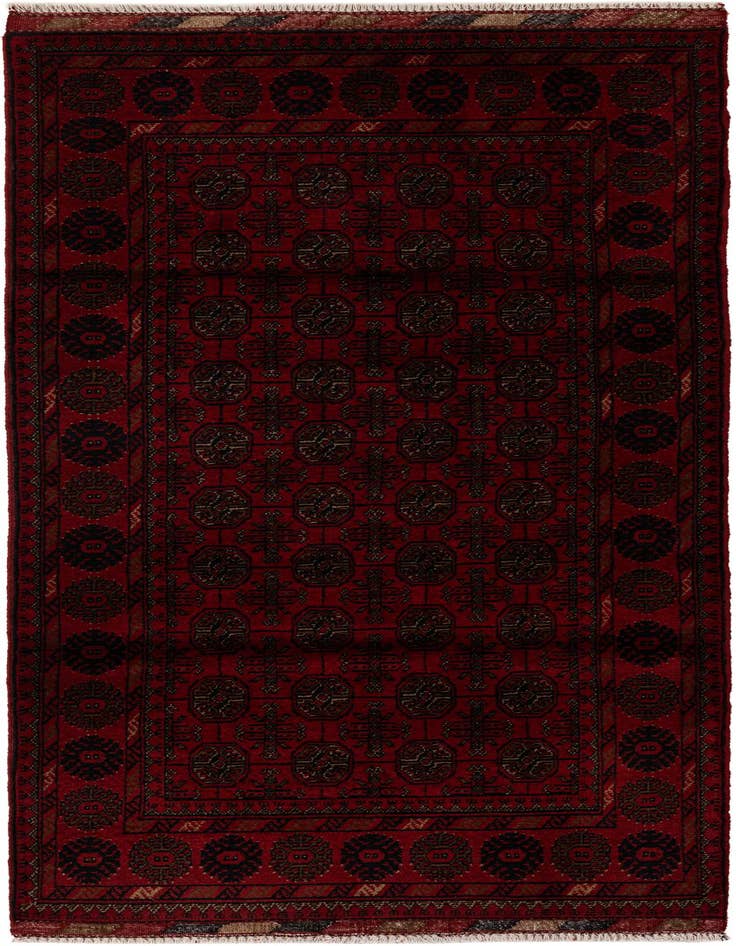 Detail image of 2' 9 x 6' 6 Hand Knotted Afghan Ersari Wool Runner Rug