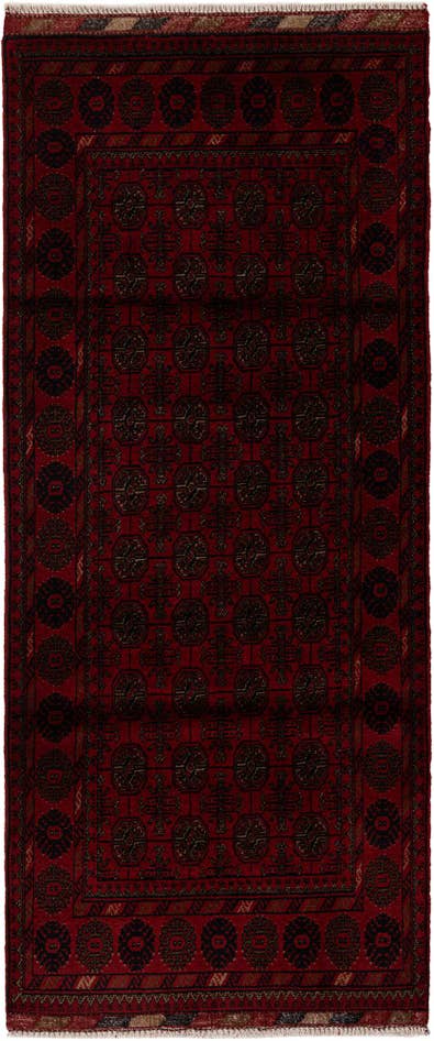 Detail image of 2' 9 x 6' 6 Hand Knotted Afghan Ersari Wool Runner Rug