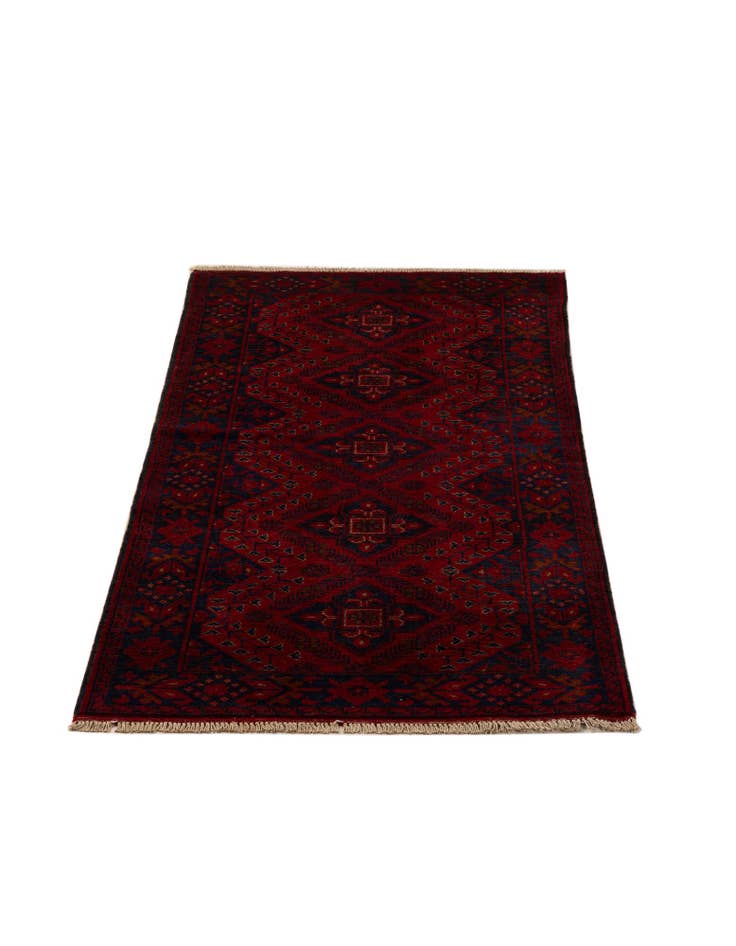 Detail image of 2' 8 x 11' 7 Hand Knotted Afghan Ersari Wool Runner Rug