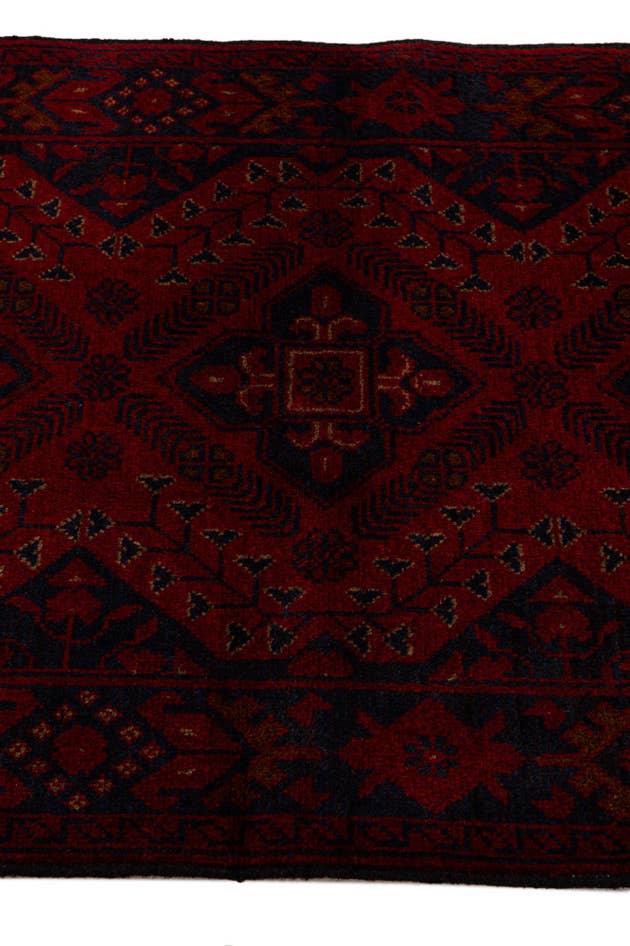 Detail image of 2' 8 x 11' 7 Hand Knotted Afghan Ersari Wool Runner Rug