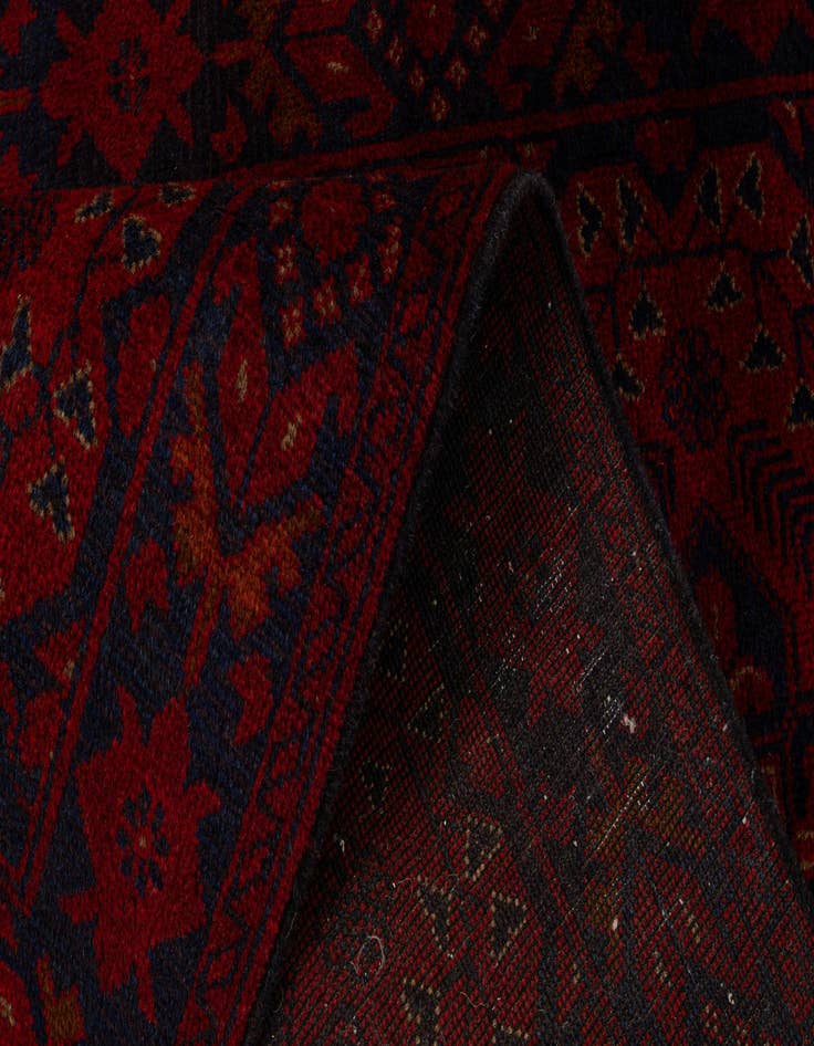 Detail image of 2' 8 x 11' 7  Hand Knotted Afghan Ersari Wool Runner Rug