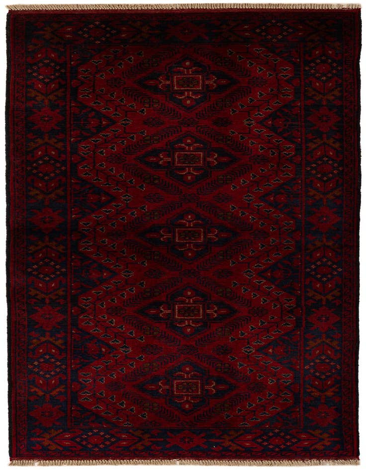 Detail image of 2' 8 x 11' 7 Hand Knotted Afghan Ersari Wool Runner Rug