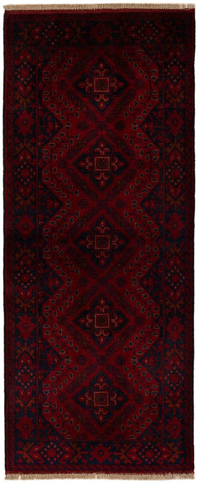 Detail image of 2' 8 x 11' 7 Hand Knotted Afghan Ersari Wool Runner Rug