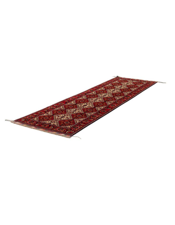 Detail image of 3' x 10' 1 Hand Knotted Afghan Ersari Wool Runner Rug