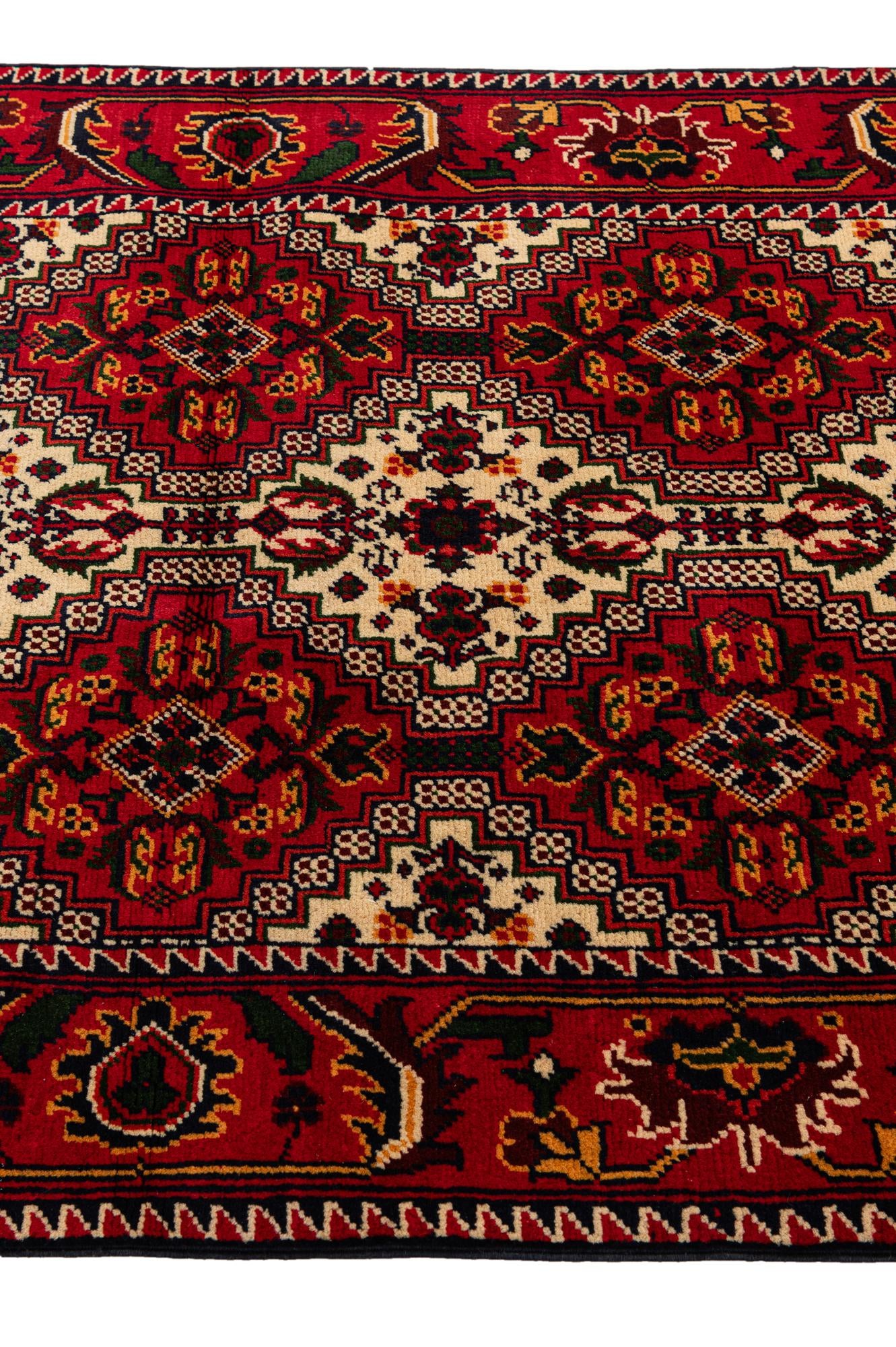 3' x 10' 1 Hand Knotted Afghan Ersari Wool Runner Rug