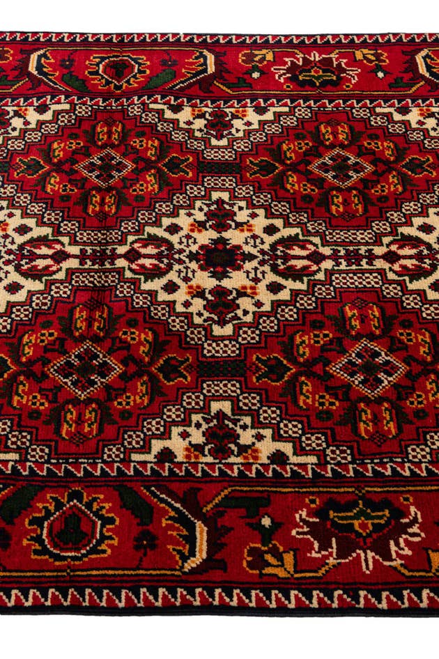 Detail image of 3' x 10' 1 Hand Knotted Afghan Ersari Wool Runner Rug