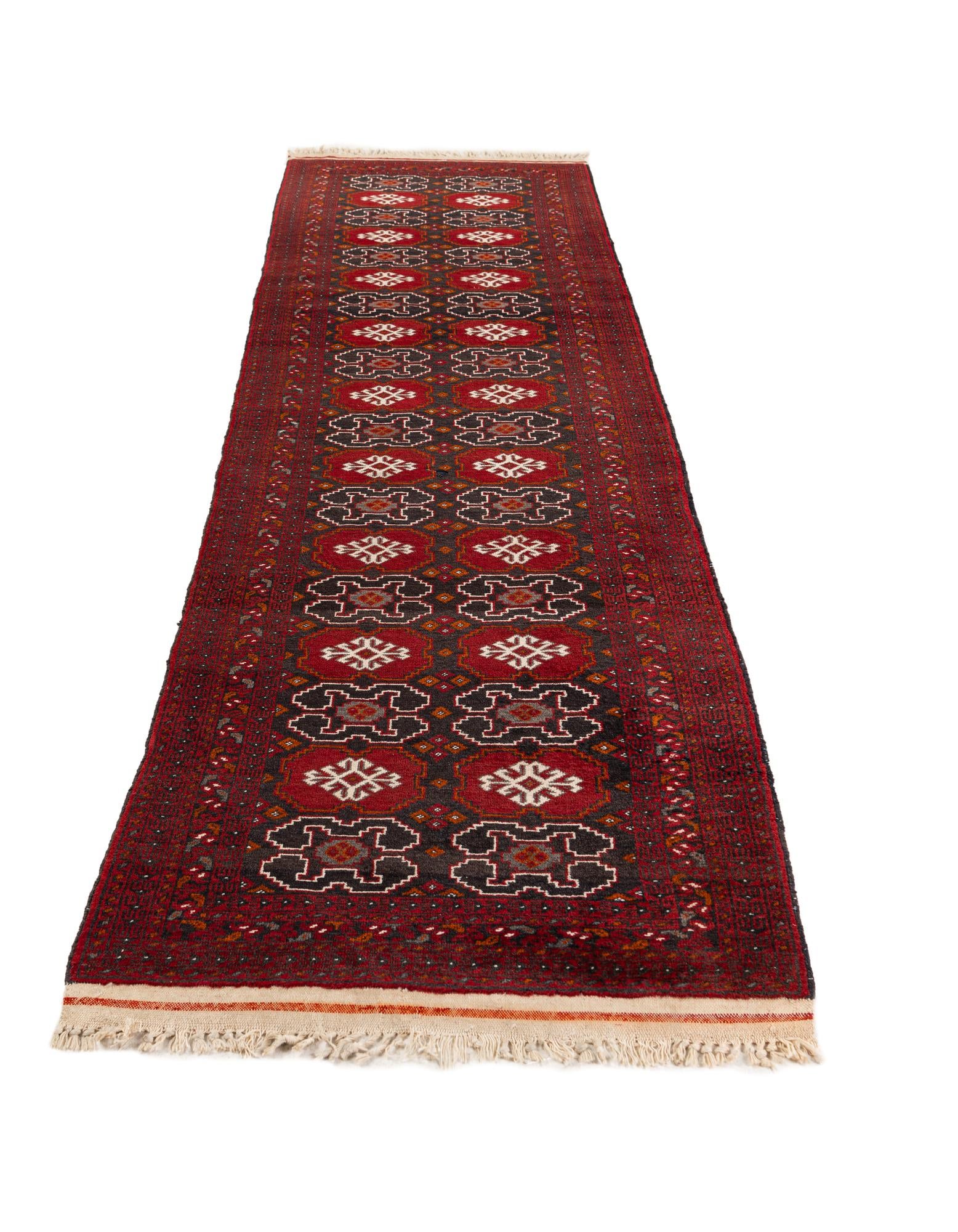 2' 7 x 10' 1 Hand Knotted Afghan Ersari Wool Runner Rug