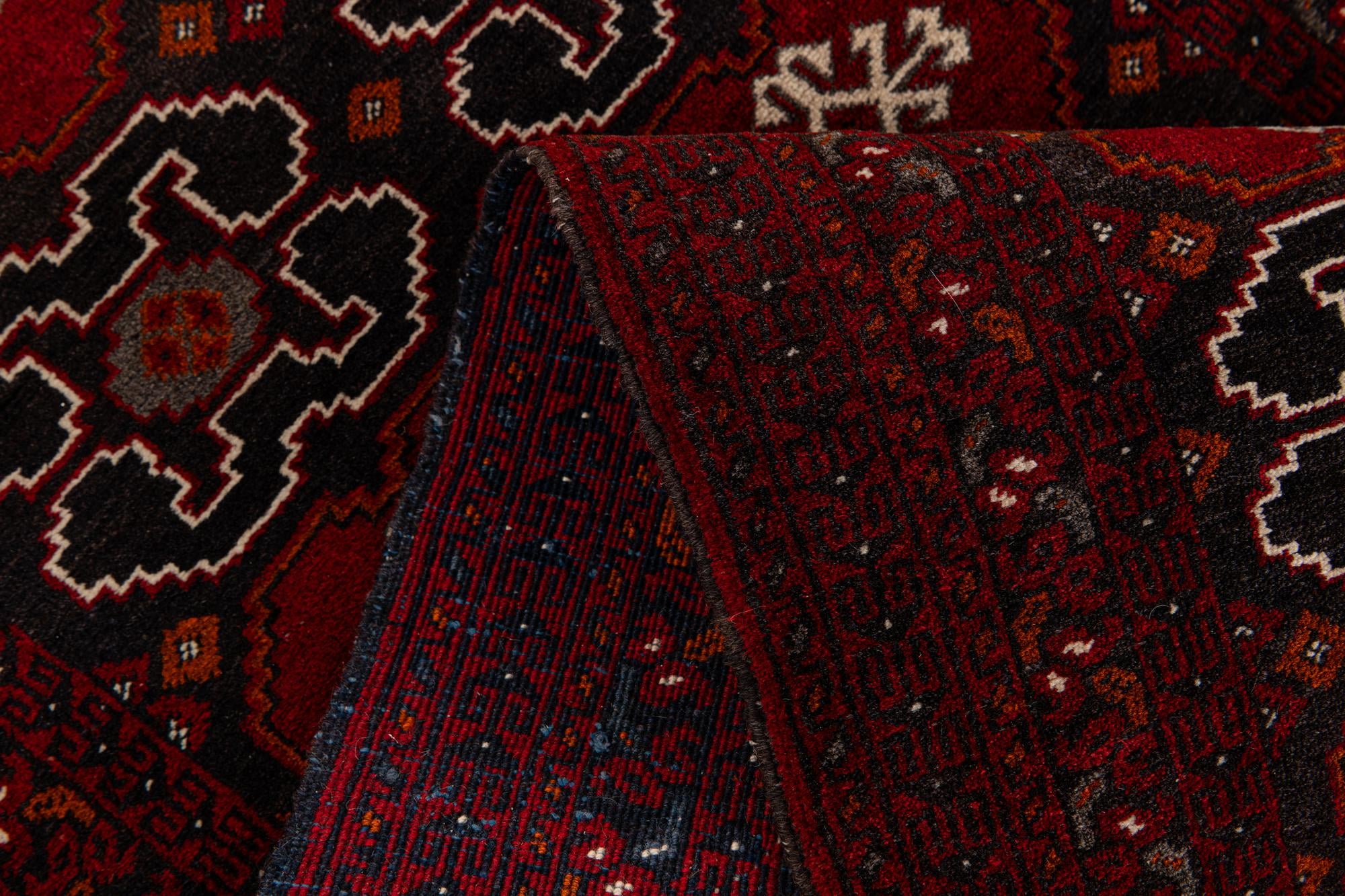 2' 7 x 10' 1 Hand Knotted Afghan Ersari Wool Runner Rug