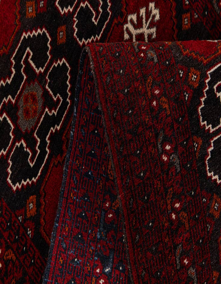 Detail image of 2' 7 x 10' 1  Hand Knotted Afghan Ersari Wool Runner Rug
