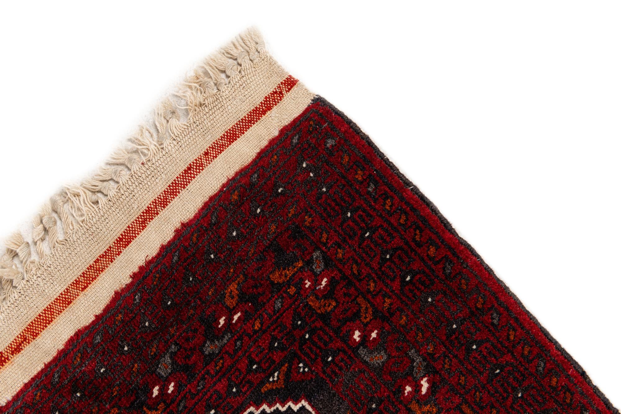 2' 7 x 10' 1 Hand Knotted Afghan Ersari Wool Runner Rug