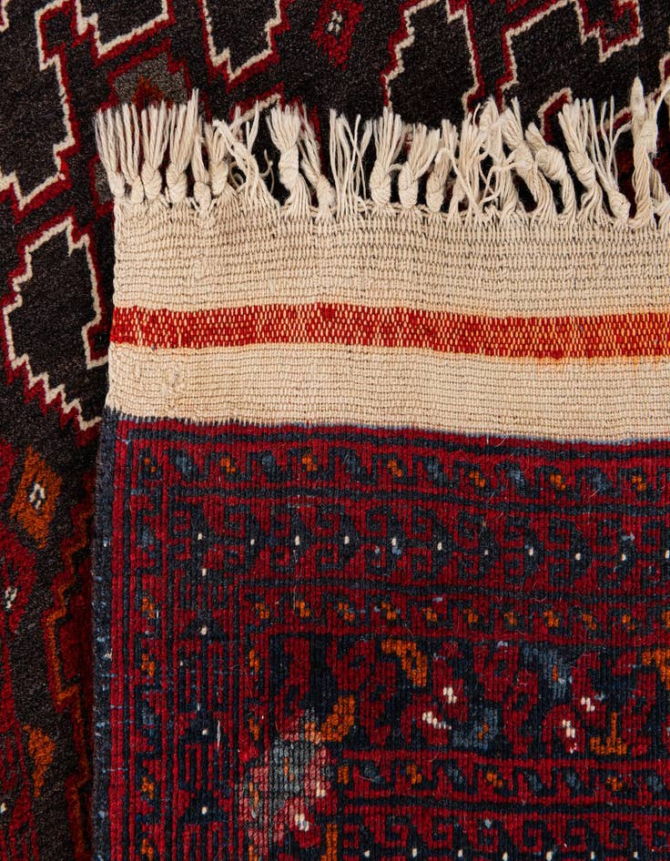 Detail image of 2' 7 x 10' 1  Hand Knotted Afghan Ersari Wool Runner Rug