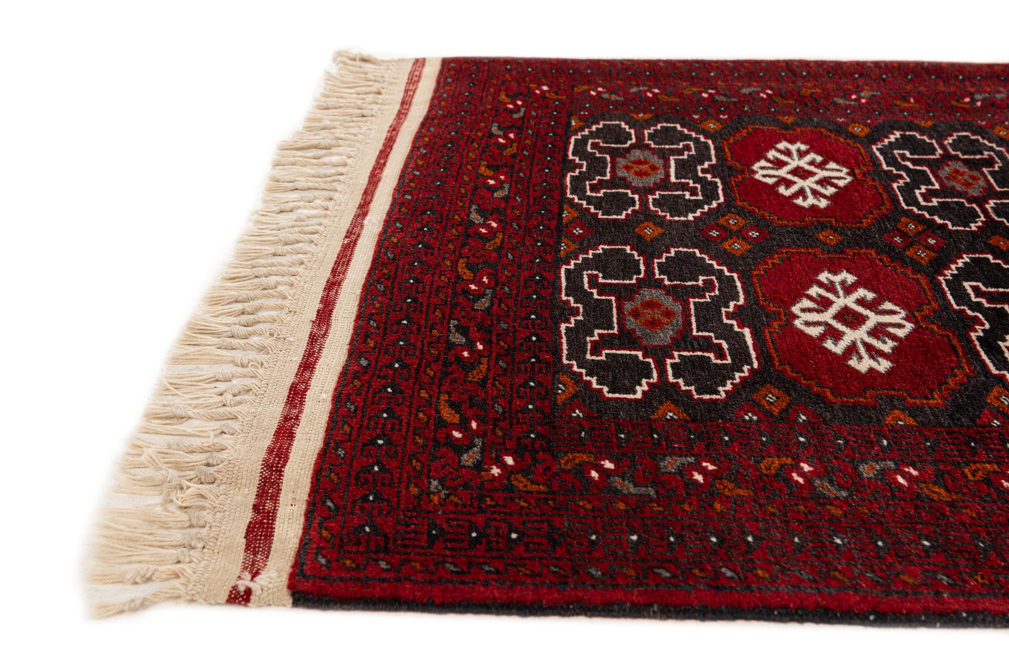 2' 7 x 10' 1 Hand Knotted Afghan Ersari Wool Runner Rug