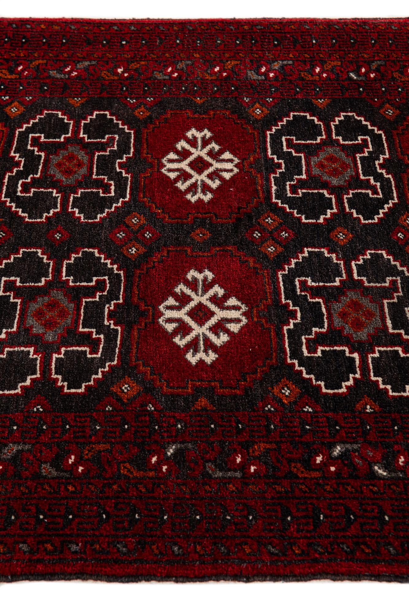 2' 7 x 10' 1 Hand Knotted Afghan Ersari Wool Runner Rug