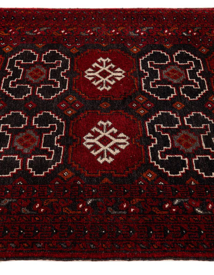 Detail image of 2' 7 x 10' 1  Hand Knotted Afghan Ersari Wool Runner Rug
