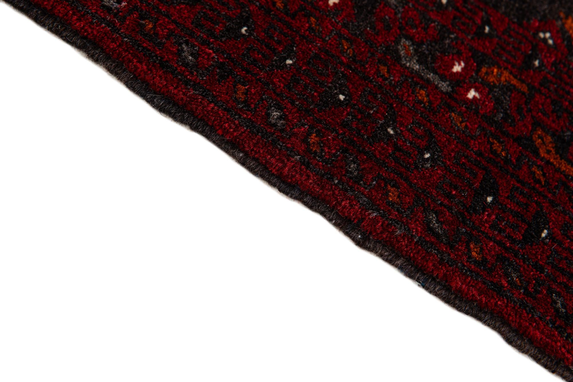 2' 7 x 10' 1 Hand Knotted Afghan Ersari Wool Runner Rug