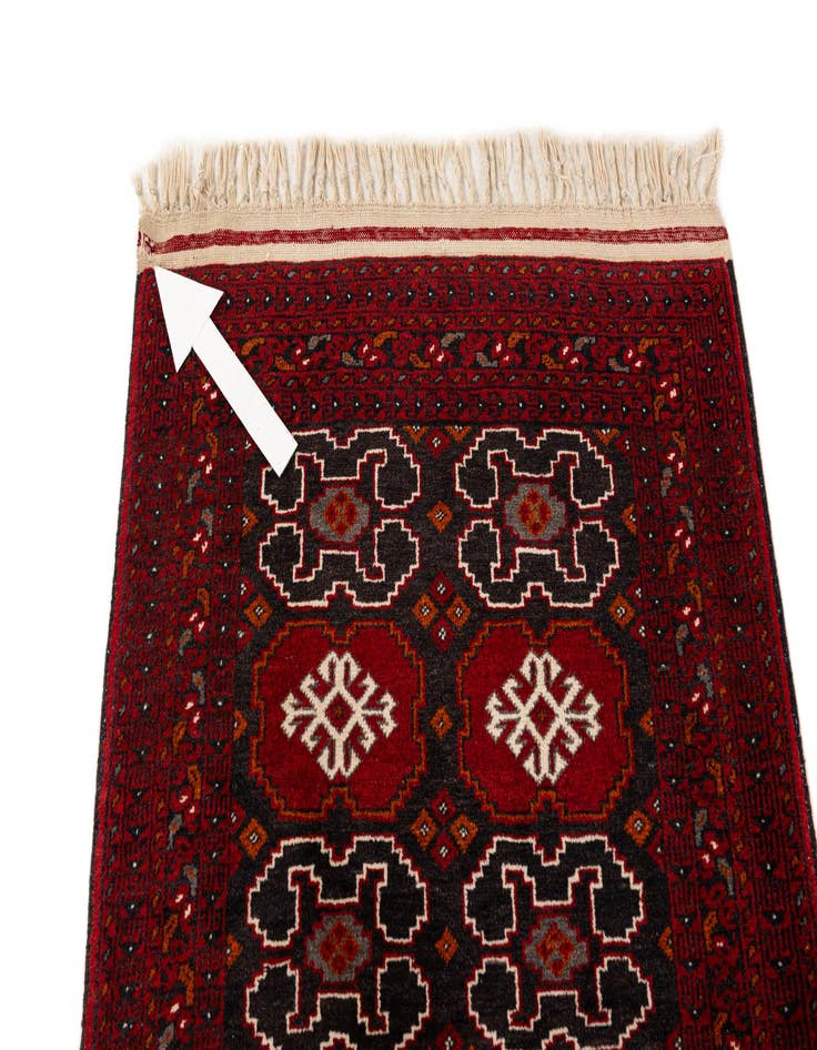 Detail image of 2' 7 x 10' 1  Hand Knotted Afghan Ersari Wool Runner Rug