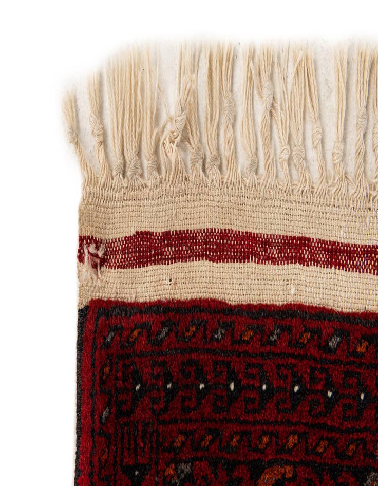 Detail image of 2' 7 x 10' 1  Hand Knotted Afghan Ersari Wool Runner Rug