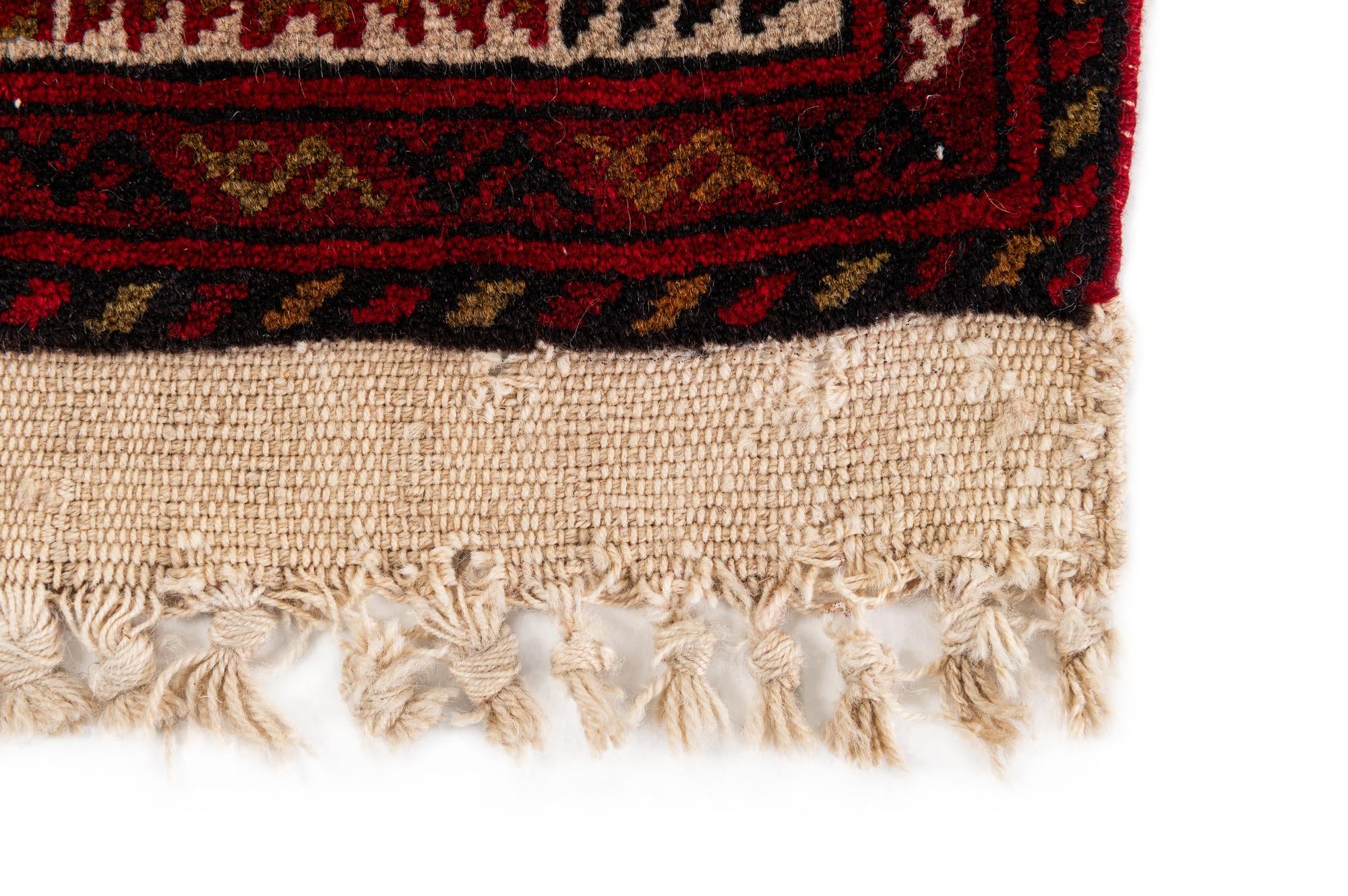 2' 9 x 9' 10 Hand Knotted Afghan Ersari Wool Runner Rug