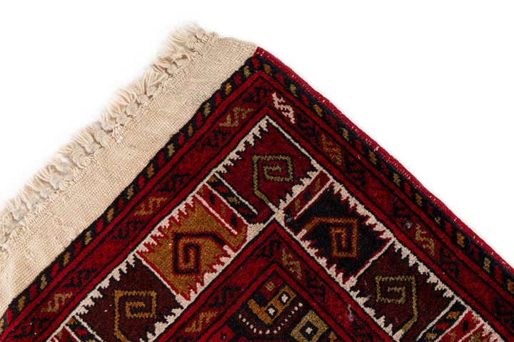 2' 9 x 9' 10 Hand Knotted Afghan Ersari Wool Runner Rug