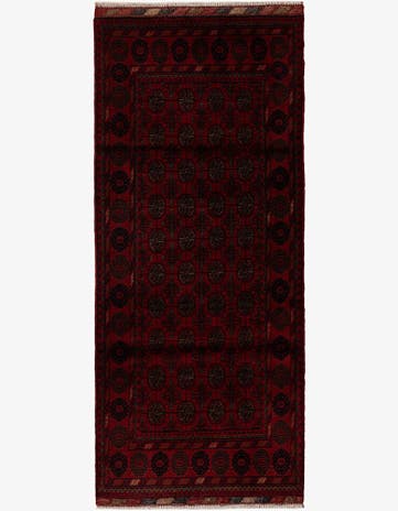 2' 9 x 6' 6 Hand Knotted Afghan Ersari Wool Runner Rug