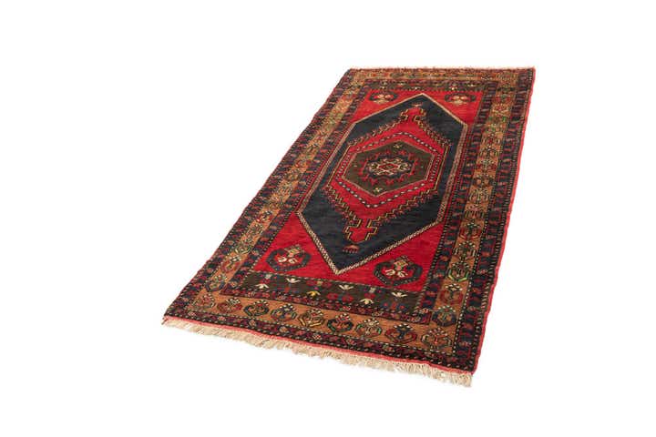 3' 7 x 7' 2 Hand Knotted Anatolian Oriental Wool Runner Rug