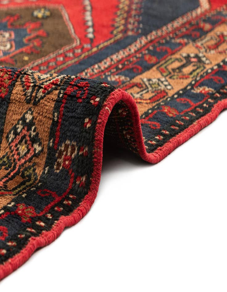 Detail image of 3' 7 x 7' 2  Hand Knotted Anatolian Oriental Wool Runner Rug