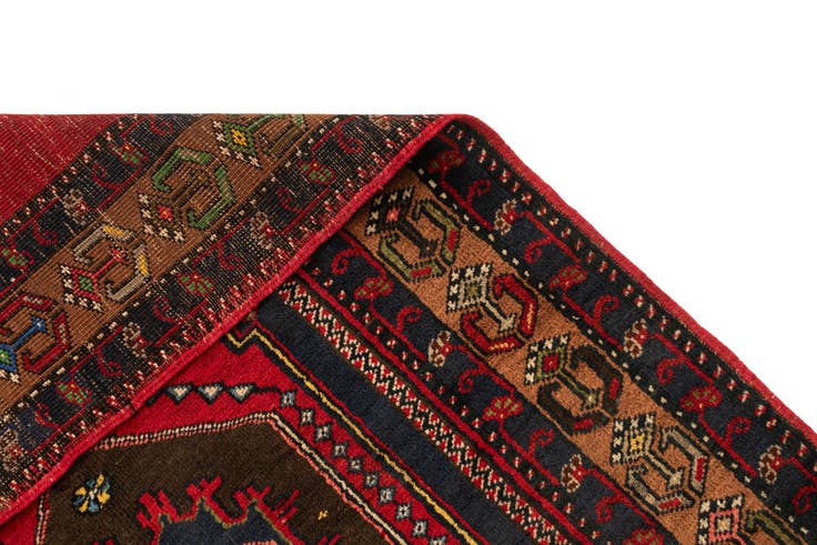 Detail image of 3' 7 x 7' 2 Hand Knotted Anatolian Oriental Wool Runner Rug