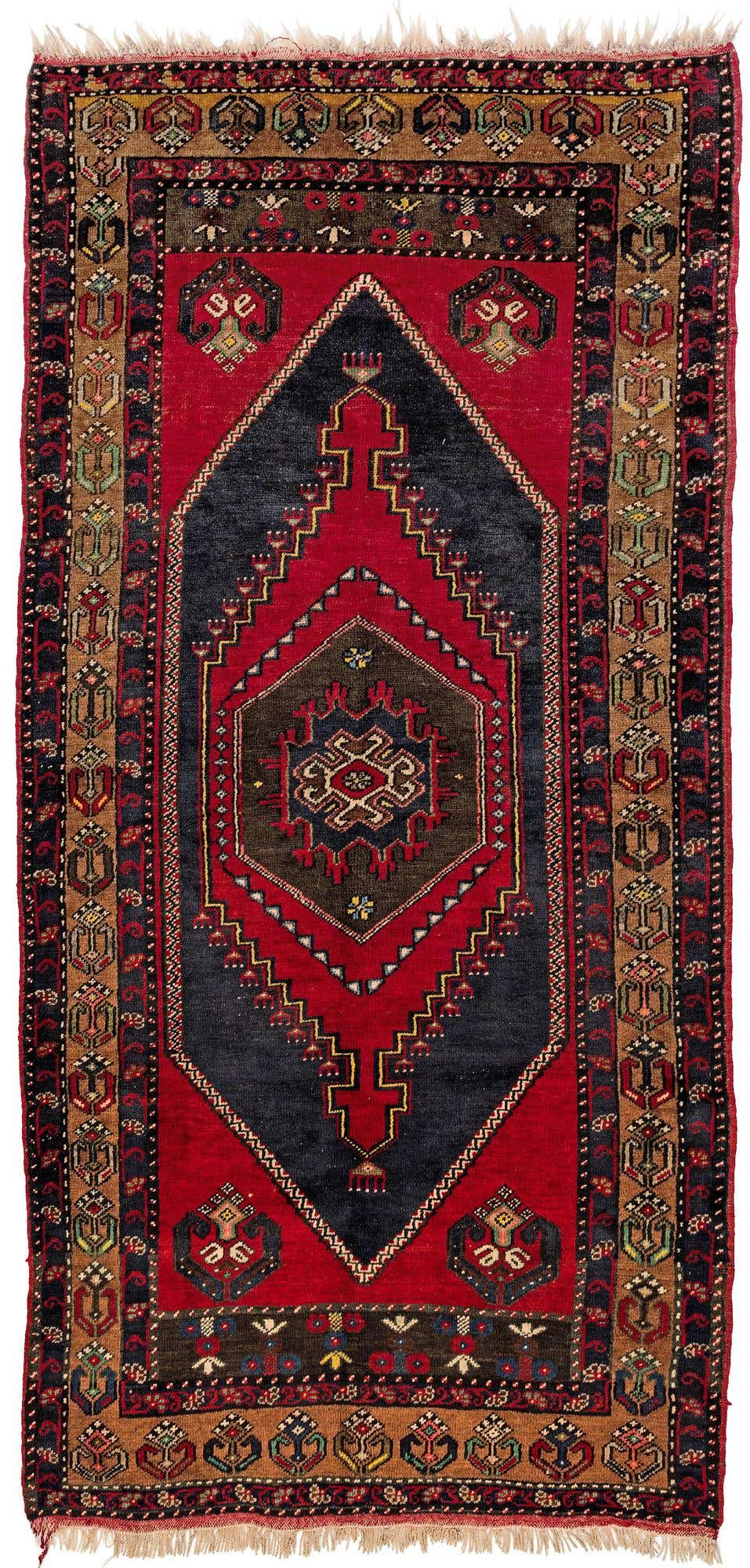 3' 7 x 7' 2 Hand Knotted Anatolian Oriental Wool Runner Rug
