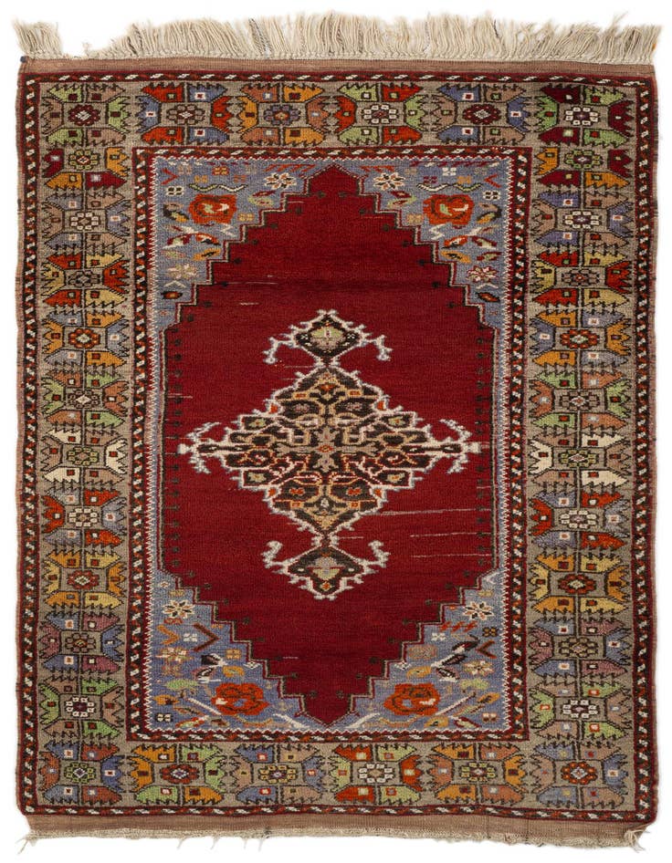 Detail image of 3' 4 x 5' 9 Hand Knotted Anatolian Oriental Wool Runner Rug