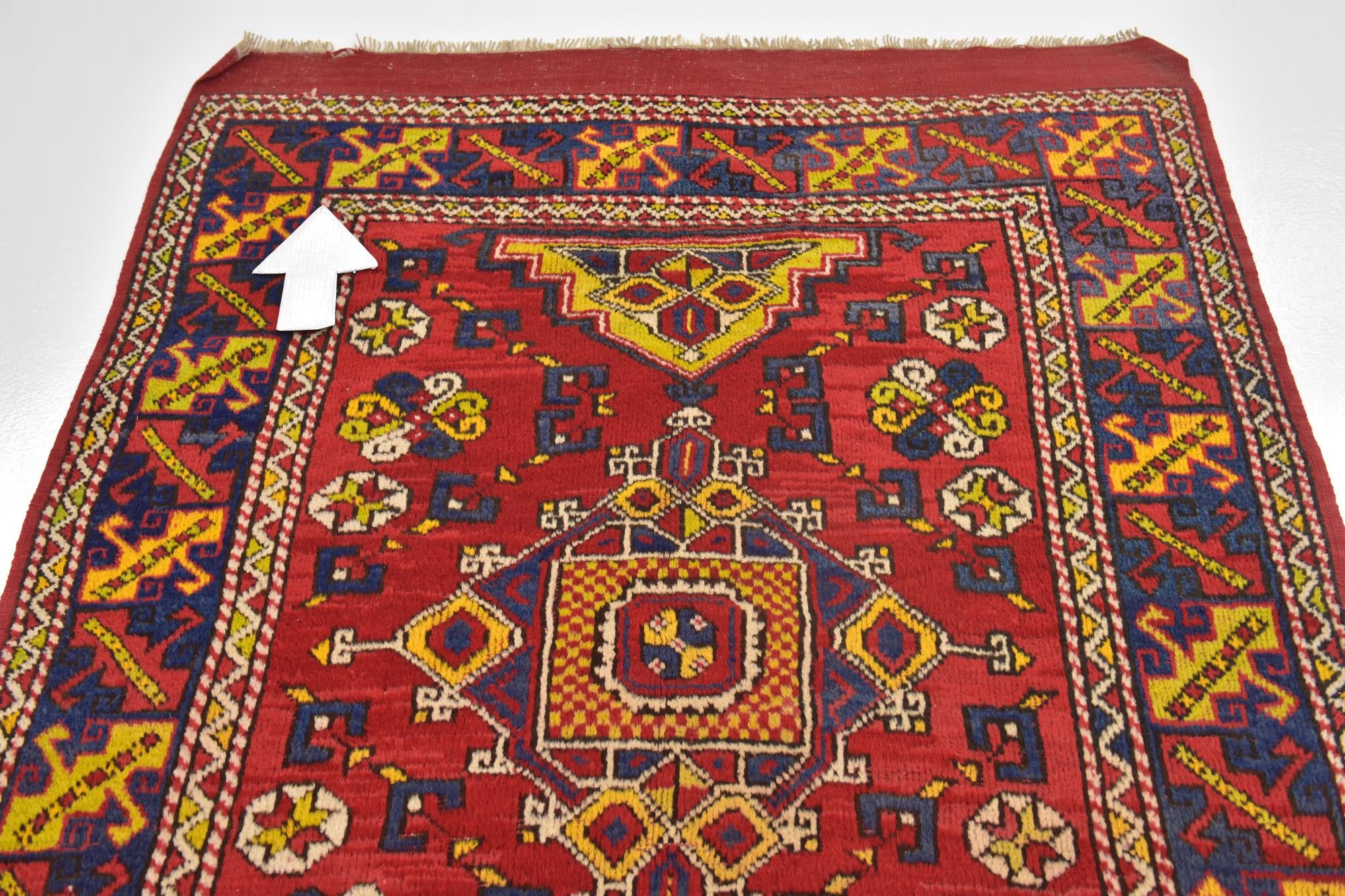 4' 7 x 7' Hand Knotted Anatolian Oriental Wool Runner Rug