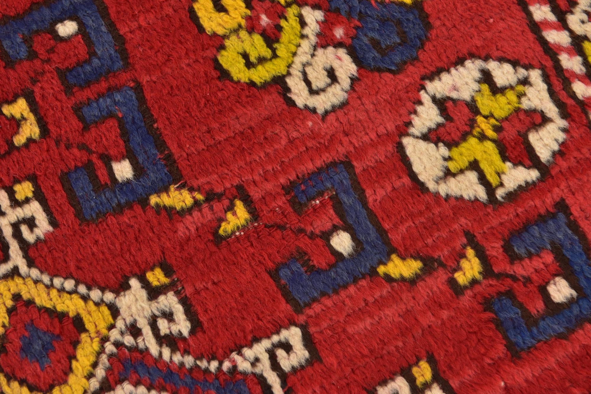 4' 7 x 7' Hand Knotted Anatolian Oriental Wool Runner Rug