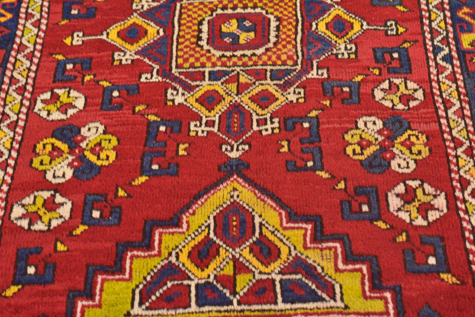 4' 7 x 7' Hand Knotted Anatolian Oriental Wool Runner Rug