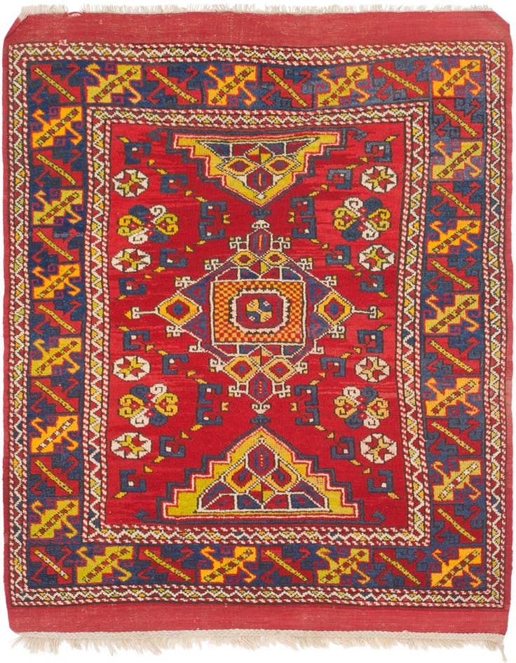 Detail image of 4' 7 x 7' Hand Knotted Anatolian Oriental Wool Runner Rug