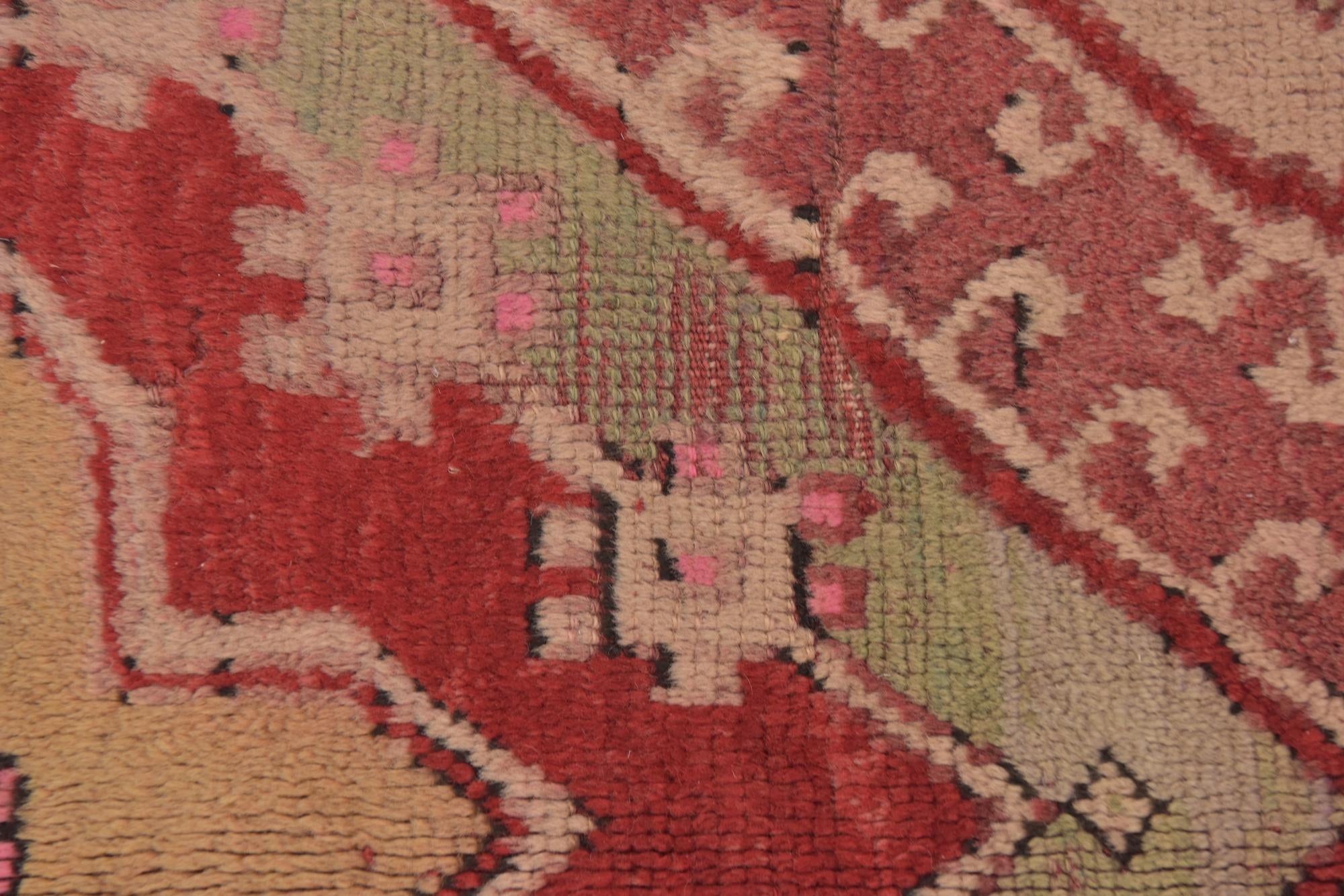 4' 6 x 7' 9 Hand Knotted Anatolian Oriental Wool Runner Rug