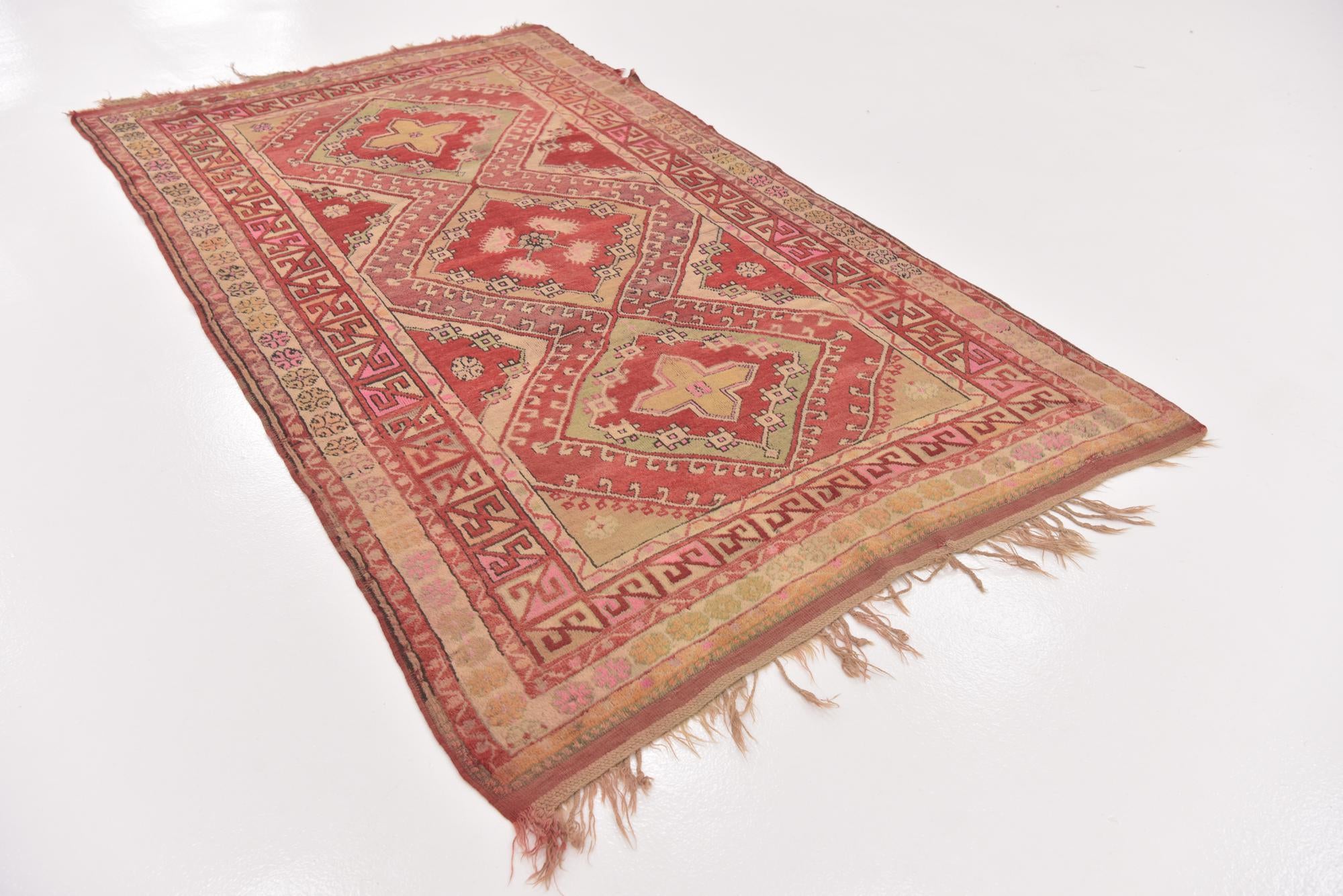 4' 6 x 7' 9 Hand Knotted Anatolian Oriental Wool Runner Rug