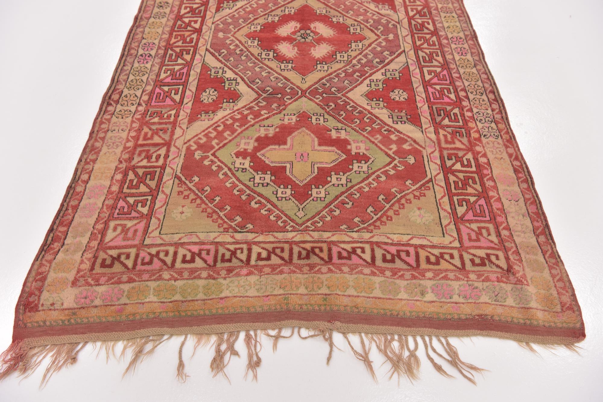 4' 6 x 7' 9 Hand Knotted Anatolian Oriental Wool Runner Rug