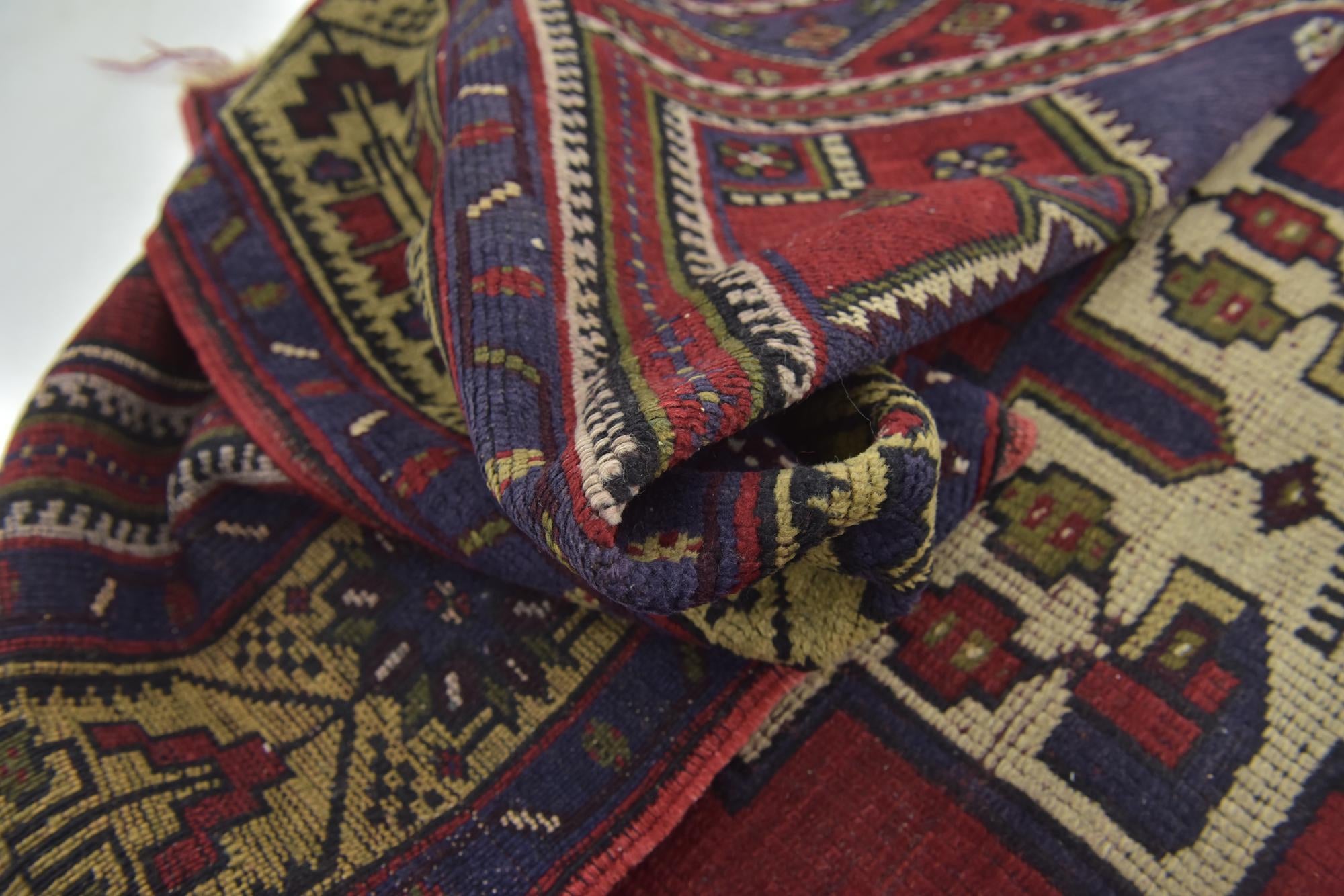 4' 4 x 7' 7 Hand Knotted Anatolian Oriental Wool Runner Rug