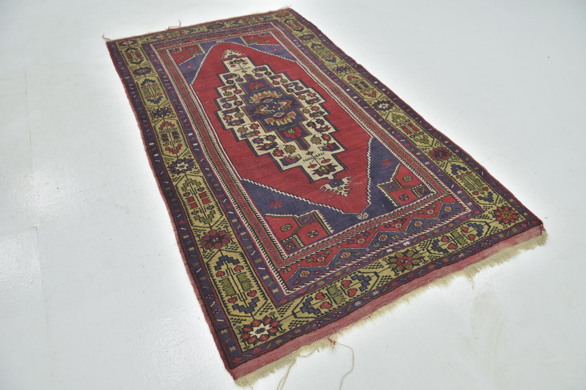 4' 4 x 7' 7 Hand Knotted Anatolian Oriental Wool Runner Rug