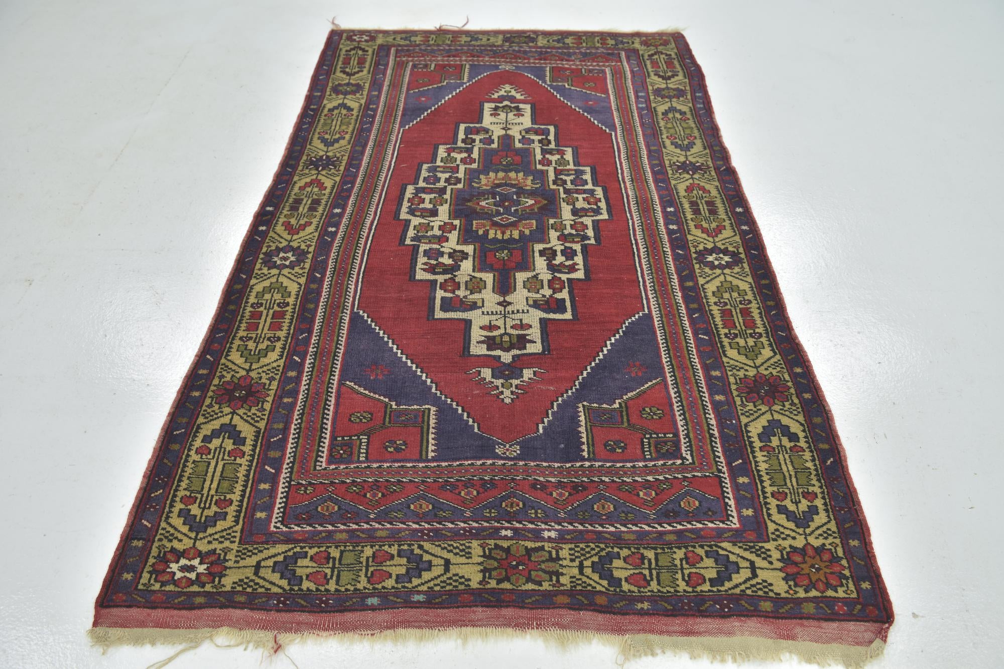 4' 4 x 7' 7 Hand Knotted Anatolian Oriental Wool Runner Rug